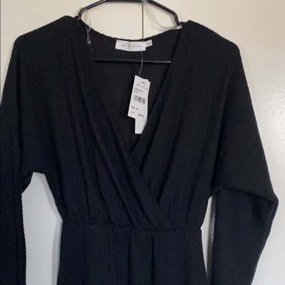 Cozy, knit long sleeve, black dress. - Picture 2 of 3